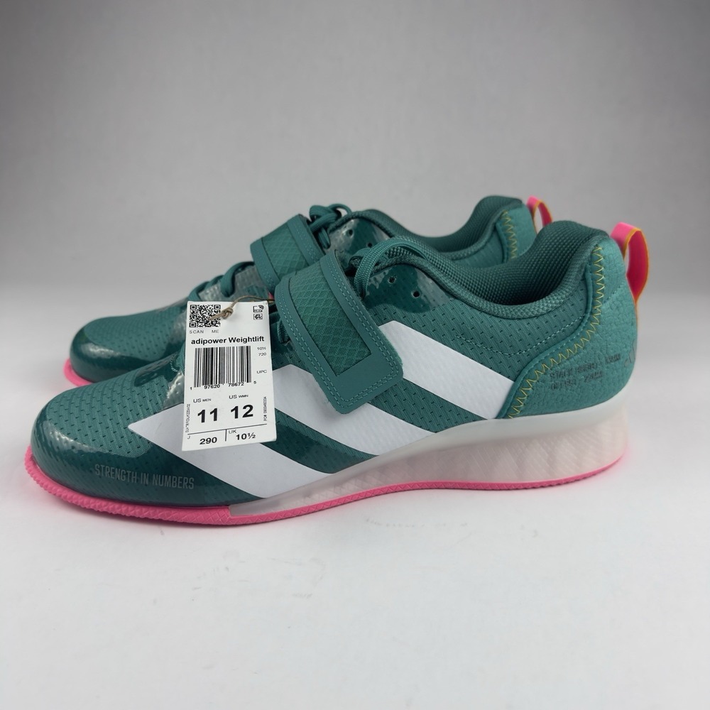 Adidas Adipower Weightlifting 3 Shoes Teal White Pink JP9871 Men's Size 11